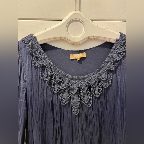 💙 Silk Blend Blouse with Crochet Detail – Carla Conti size S - Picture 9 of 10